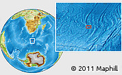 Physical Location Map of the area around 49° 3' 5" S, 24° 43' 30" E