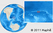 Shaded Relief Location Map of the area around 49° 3' 5" S, 32° 13' 30" W