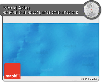 Physical 3D Map of the Area around 49° 3' 5" S, 45° 7' 30" E