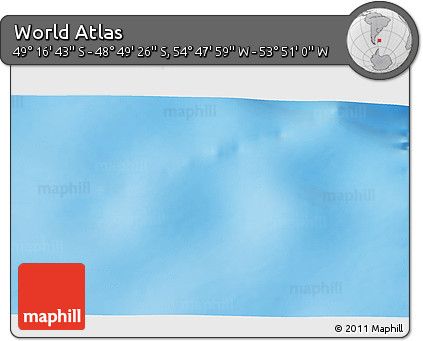 Physical 3D Map of the Area around 49° 3' 5" S, 54° 19' 30" W
