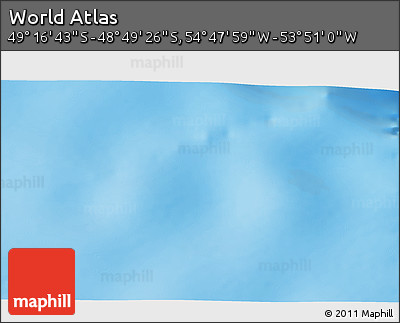 Physical 3D Map of the Area around 49° 3' 5" S, 54° 19' 30" W