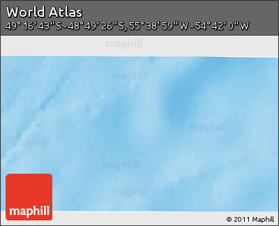 Physical 3D Map of the Area around 49° 3' 5" S, 55° 10' 29" W