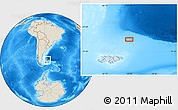 Shaded Relief Location Map of the area around 49° 3' 5" S, 56° 52' 30" W