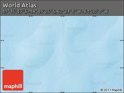 Physical Map of the Area around 49° 3' 5" S, 61° 58' 30" W