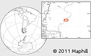 Blank Location Map of the area around 49° 3' 5" S, 67° 4' 29" W