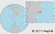 Gray Location Map of the area around 49° 3' 5" S, 67° 4' 29" W