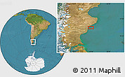 Satellite Location Map of the area around 49° 3' 5" S, 67° 4' 29" W