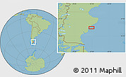 Savanna Style Location Map of the area around 49° 3' 5" S, 67° 4' 29" W