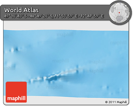 Physical 3D Map of the Area around 49° 3' 5" S, 72° 19' 29" E