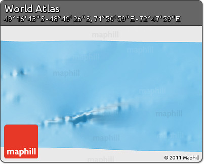 Physical 3D Map of the Area around 49° 3' 5" S, 72° 19' 29" E