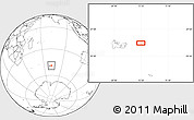 Blank Location Map of the area around 49° 3' 5" S, 72° 19' 29" E