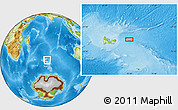 Physical Location Map of the area around 49° 3' 5" S, 72° 19' 29" E