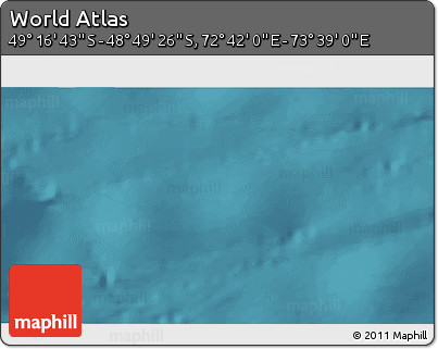 Satellite 3D Map of the Area around 49° 3' 5" S, 73° 10' 30" E