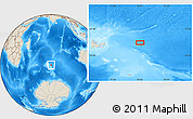 Shaded Relief Location Map of the area around 49° 3' 5" S, 74° 52' 30" E