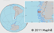 Gray Location Map of the area around 49° 3' 5" S, 74° 43' 29" W