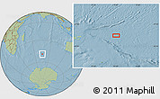 Savanna Style Location Map of the area around 49° 3' 5" S, 75° 43' 29" E, hill shading