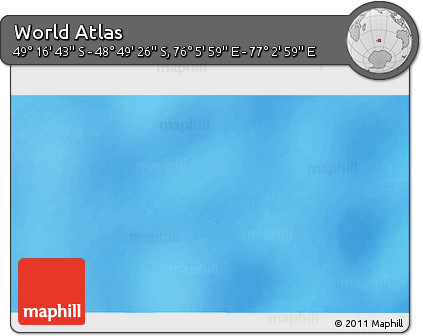 Physical 3D Map of the Area around 49° 3' 5" S, 76° 34' 29" E