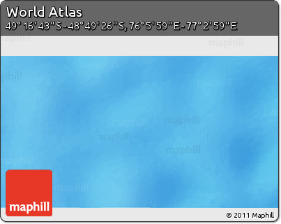 Physical 3D Map of the Area around 49° 3' 5" S, 76° 34' 29" E