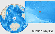 Shaded Relief Location Map of the area around 49° 3' 5" S, 77° 25' 30" E