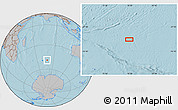 Gray Location Map of the area around 49° 3' 5" S, 78° 16' 30" E, hill shading