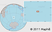 Gray Location Map of the area around 49° 3' 5" S, 78° 16' 30" E