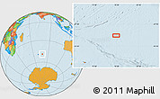 Political Location Map of the area around 49° 3' 5" S, 78° 16' 30" E