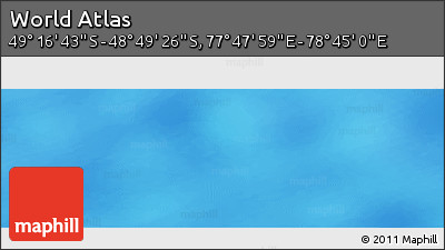 Physical Panoramic Map of the Area around 49° 3' 5" S, 78° 16' 30" E