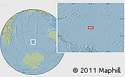 Savanna Style Location Map of the area around 49° 3' 5" S, 81° 40' 30" E, hill shading