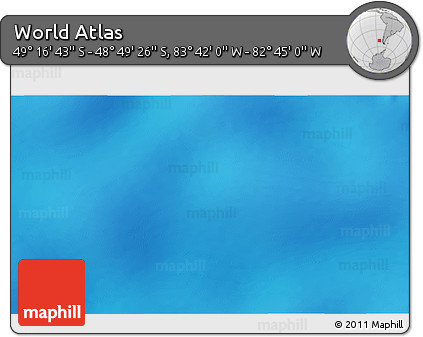 Physical 3D Map of the Area around 49° 3' 5" S, 83° 13' 29" W
