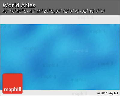 Physical 3D Map of the Area around 49° 3' 5" S, 83° 13' 29" W