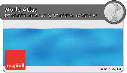 Physical Panoramic Map of the Area around 49° 3' 5" S, 83° 13' 29" W