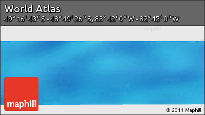 Physical Panoramic Map of the Area around 49° 3' 5" S, 83° 13' 29" W