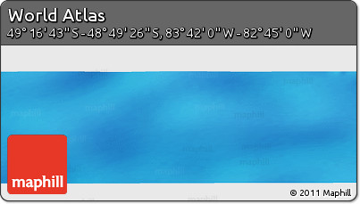Physical Panoramic Map of the Area around 49° 3' 5" S, 83° 13' 29" W