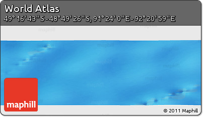Physical Panoramic Map of the Area around 49° 3' 5" S, 91° 52' 30" E