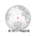 Outline Map of the Area around 49° 3' 5" S, 92° 43' 29" E, rectangular outline