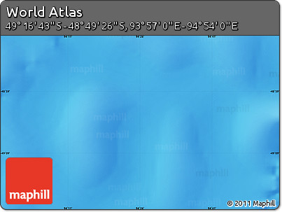 Physical Map of the Area around 49° 3' 5" S, 94° 25' 30" E