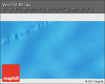 Shaded Relief 3D Map of the Area around 49° 27' 26" S, 106° 10' 30" W