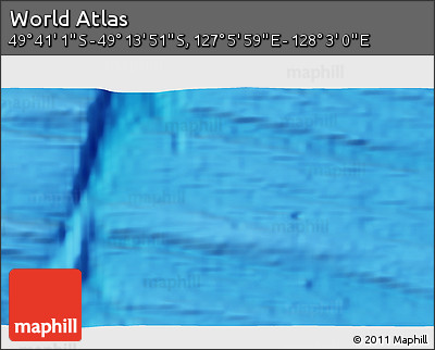 Physical 3D Map of the Area around 49° 27' 26" S, 127° 34' 30" E
