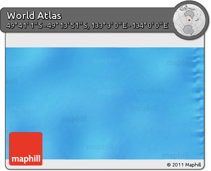 Physical 3D Map of the Area around 49° 27' 26" S, 133° 31' 30" E