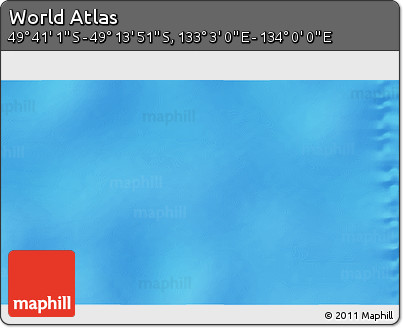 Physical 3D Map of the Area around 49° 27' 26" S, 133° 31' 30" E