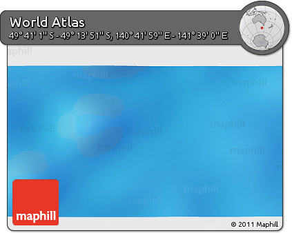 Physical 3D Map of the Area around 49° 27' 26" S, 141° 10' 30" E