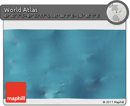 Satellite 3D Map of the Area around 49° 27' 26" S, 146° 16' 30" E