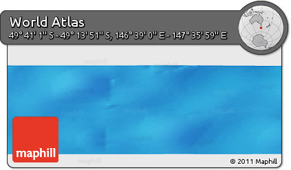 Physical Panoramic Map of the Area around 49° 27' 26" S, 147° 7' 30" E