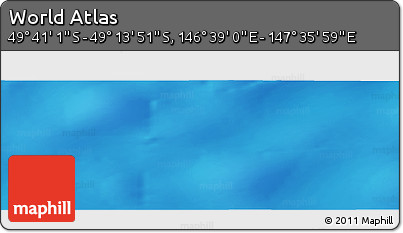 Physical Panoramic Map of the Area around 49° 27' 26" S, 147° 7' 30" E
