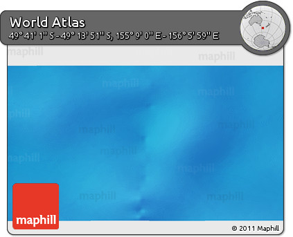Physical 3D Map of the Area around 49° 27' 26" S, 155° 37' 30" E