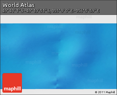 Physical 3D Map of the Area around 49° 27' 26" S, 155° 37' 30" E