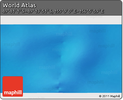 Physical 3D Map of the Area around 49° 27' 26" S, 155° 37' 30" E