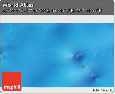 Physical 3D Map of the Area around 49° 27' 26" S, 160° 43' 29" E