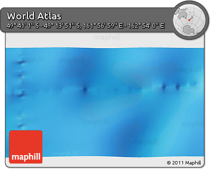 Physical 3D Map of the Area around 49° 27' 26" S, 162° 25' 30" E