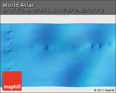 Physical 3D Map of the Area around 49° 27' 26" S, 162° 25' 30" E
